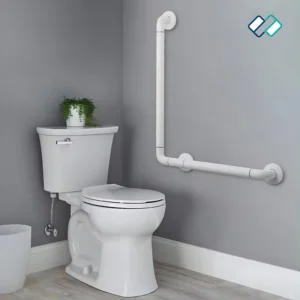 Wall Mounted Foldable L Support Bar in toilet