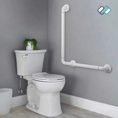 Wall Mounted Foldable L Support Bar in toilet