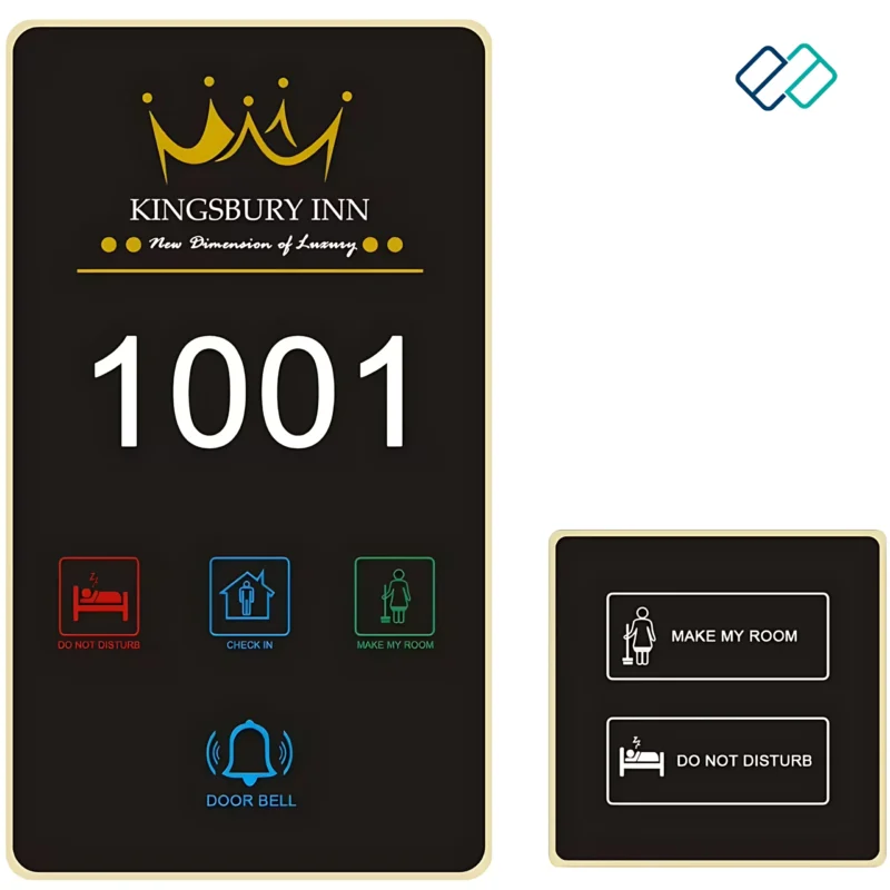 Customized Hotel Guest Room LED Touch Doorbell and Doorplate Room door numbers