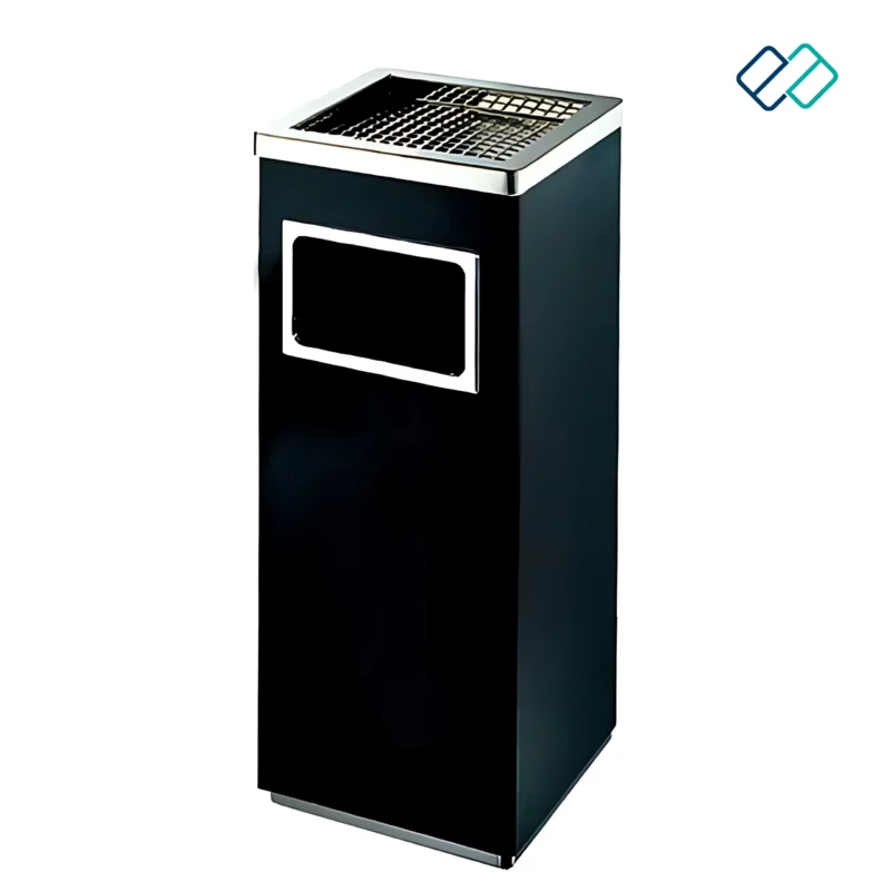 Stainless Steel Ashtray Bin Square black colour