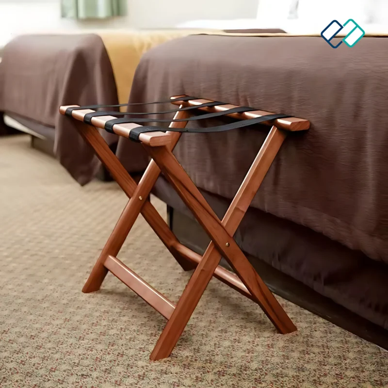 Luggage Rack Deep Brown Color image in hotel open rack