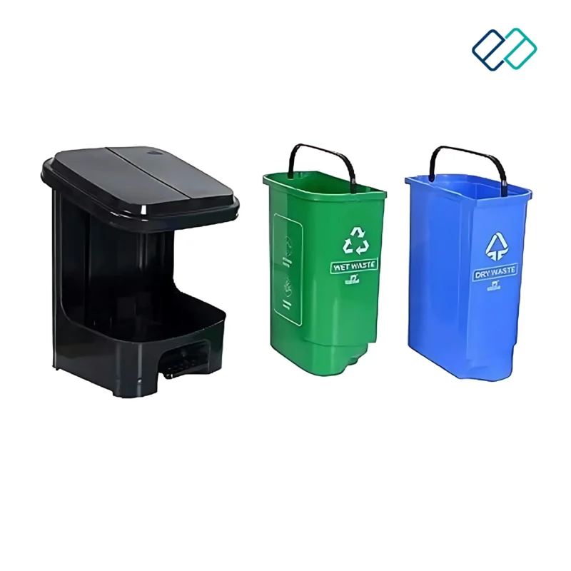 Blue & Green Color 2 in 1 Dustbin for Dry Waste and Wet Waste Dustbin seperated