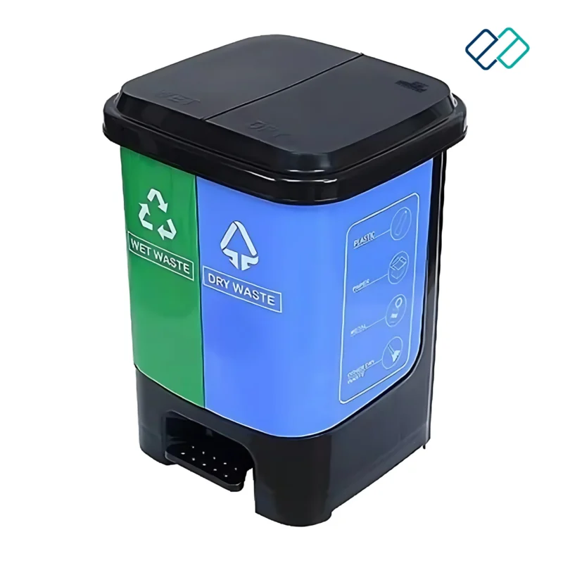 Blue & Green Color 2 in 1 Dustbin for Dry Waste and Wet Waste Dustbin