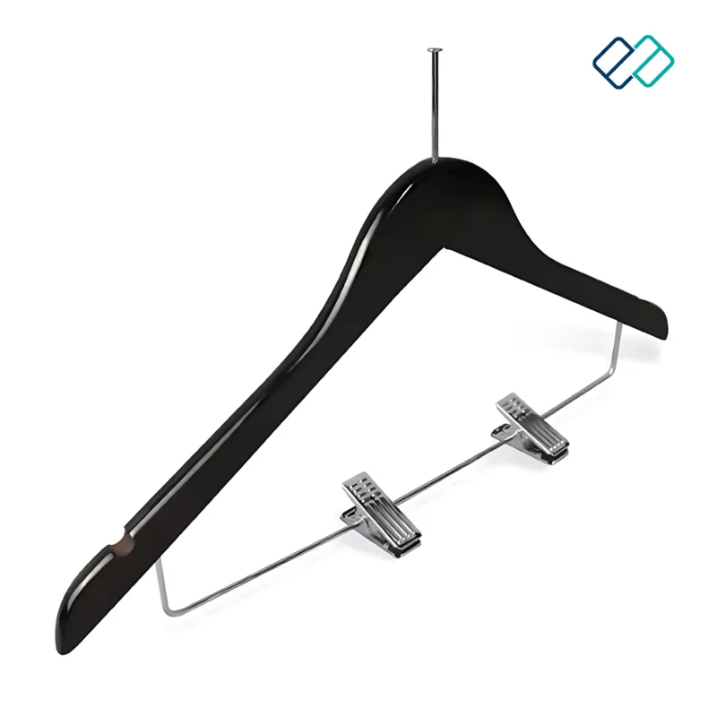 Wooden Clip hanger anti slip black color