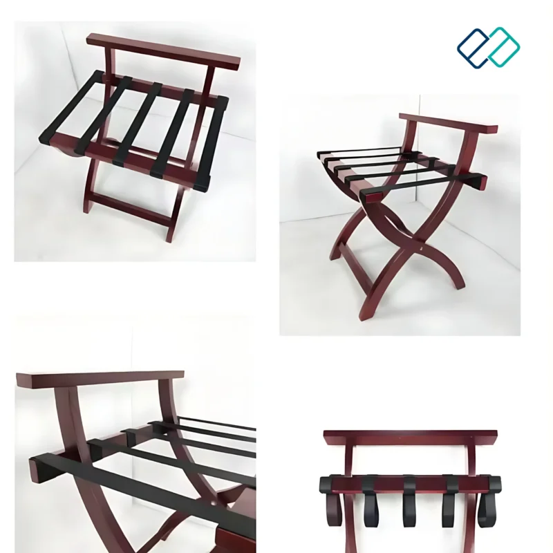 Luggage Rack Brown Color different angle images