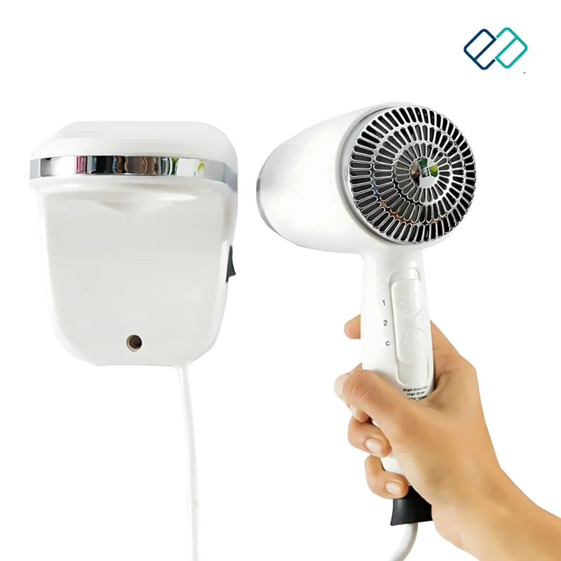 Hotel Professional Wall-Mounted Hair Dryer white colour back view