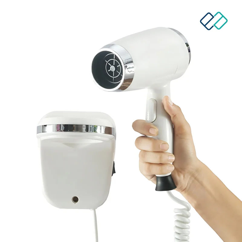 Hotel Professional Wall-Mounted Hair Dryer white colour front view