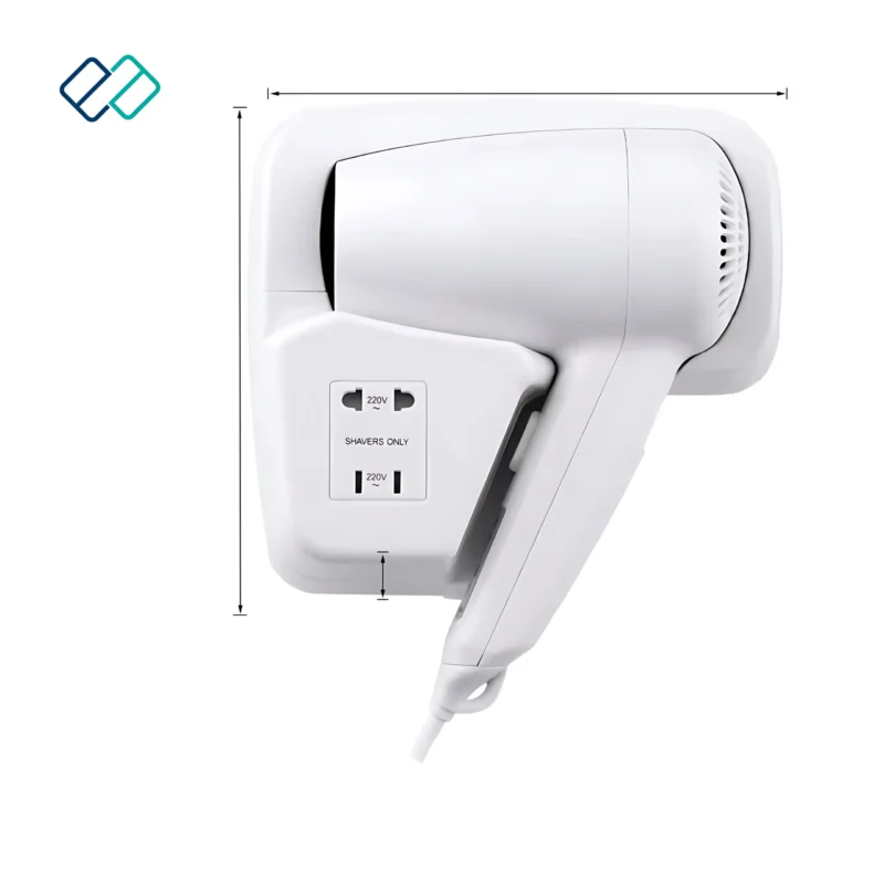 Hotel Hair Dryer with Socket white color