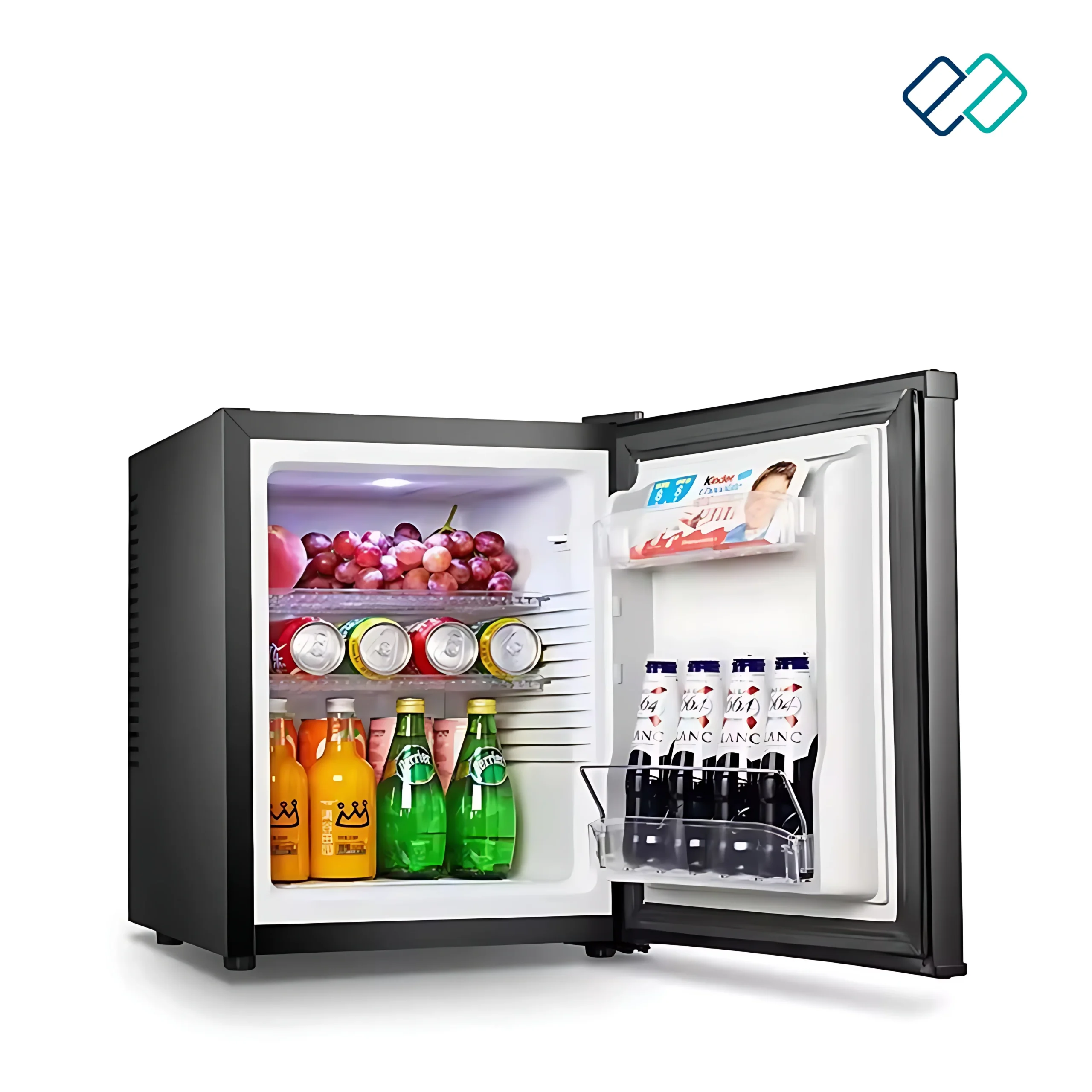 Solid Door Minibar without Compressor (Observation Technology) black color open door