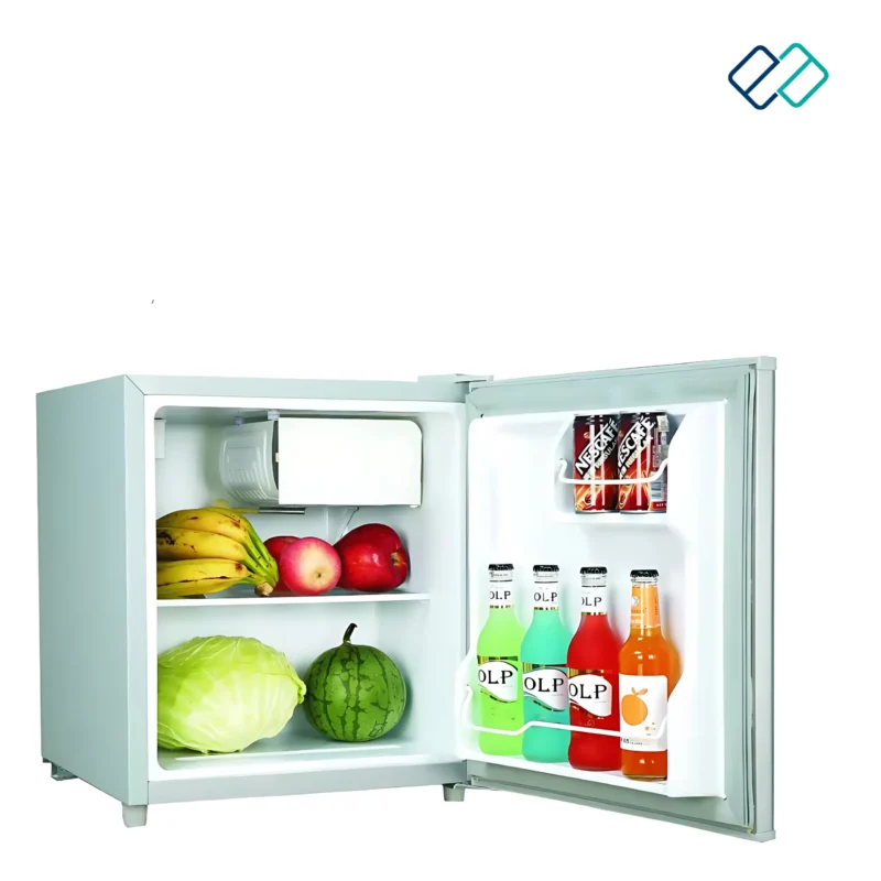 Solid Door Mini Fridge with Compressor open door