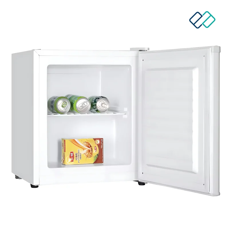 Solid Door Mini Fridge with Compressor open door