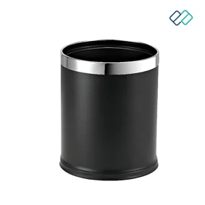 Double Layer Dustbin Round Trash Bin With Stainless Steel Ring