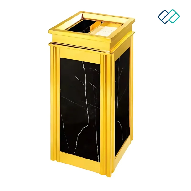 Ground Ash Barrel Dustbin in black