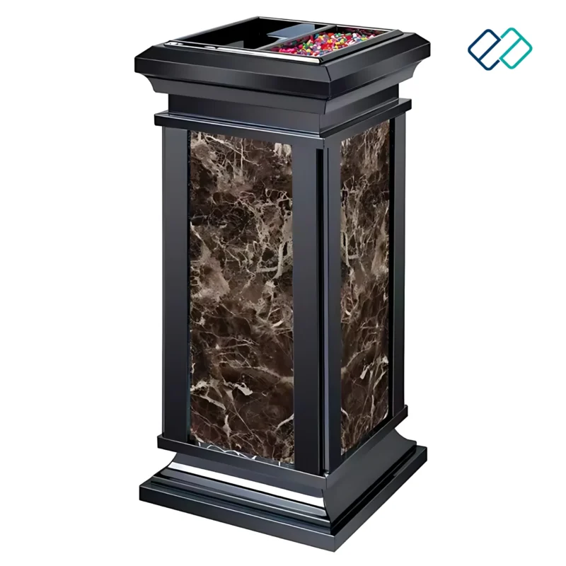 Ground Ash Barrel Dustbin in brown color