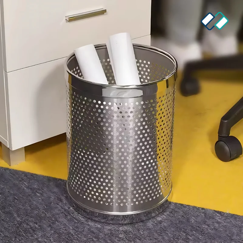 Stainless Steel Perforated Dustbin image in office