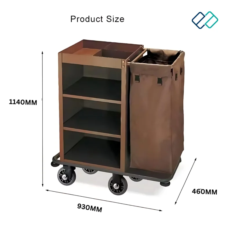 Single Side Bags Housekeeping Cart dimension