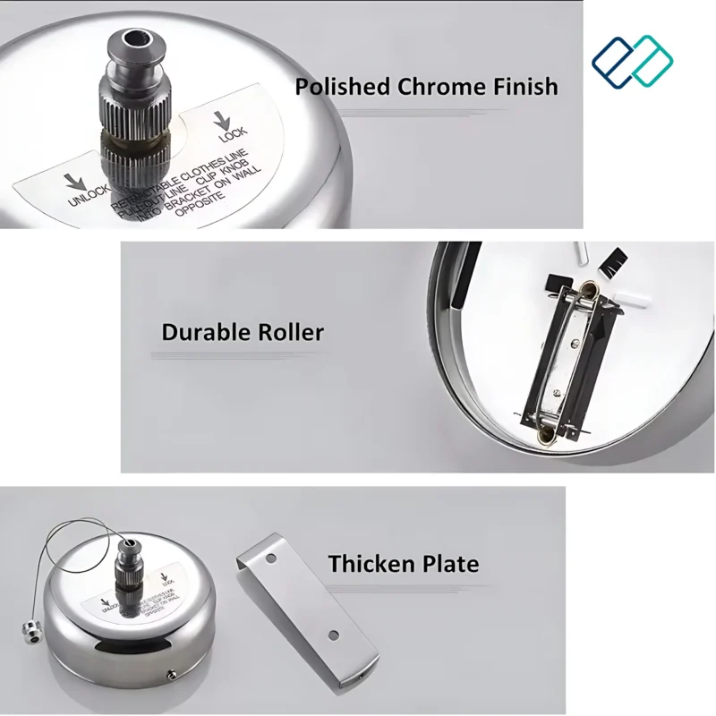 Retractable Cloth Liner Round silver color details