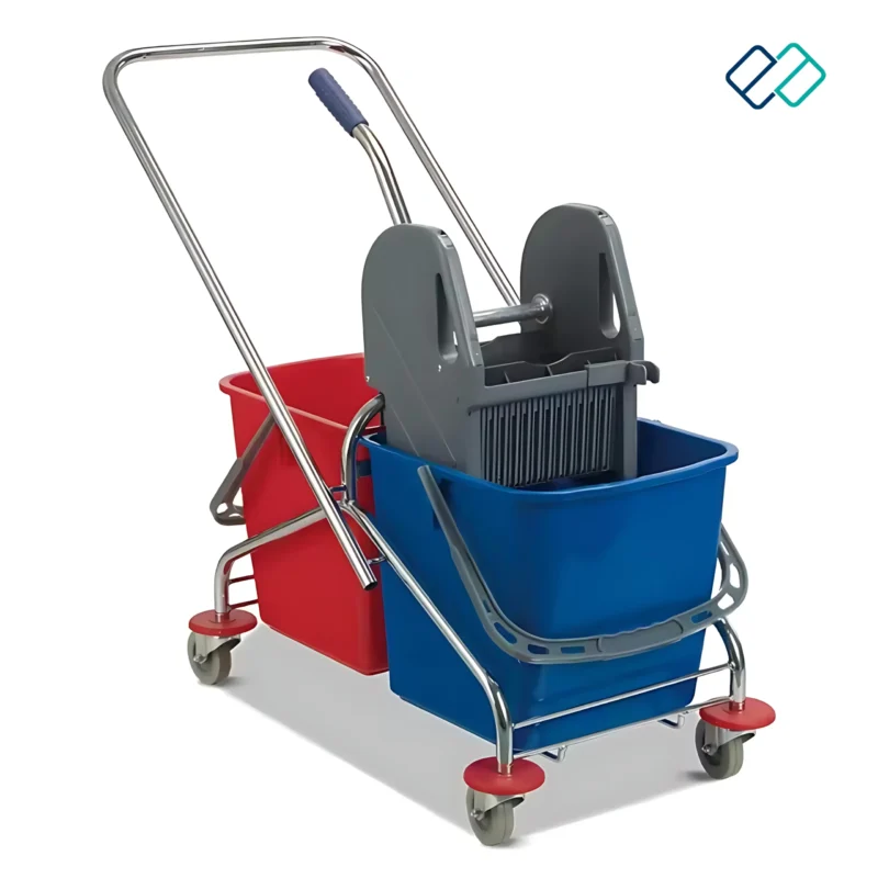 Double Bucket Mop Wringer Trolley