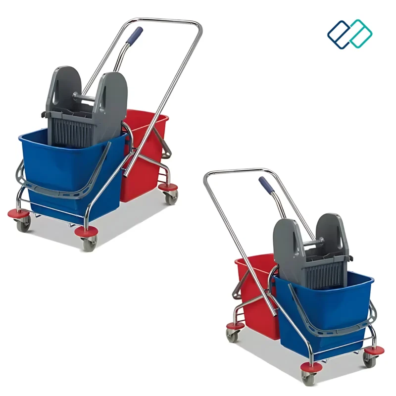 Double Bucket Mop Wringer Trolley