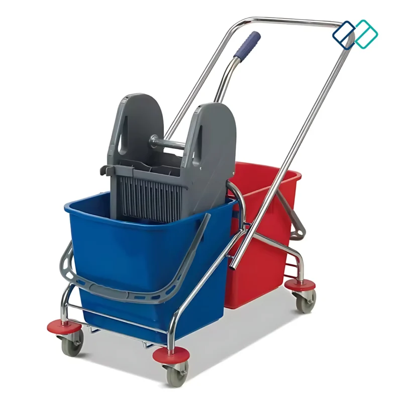 Double Bucket Mop Wringer Trolley