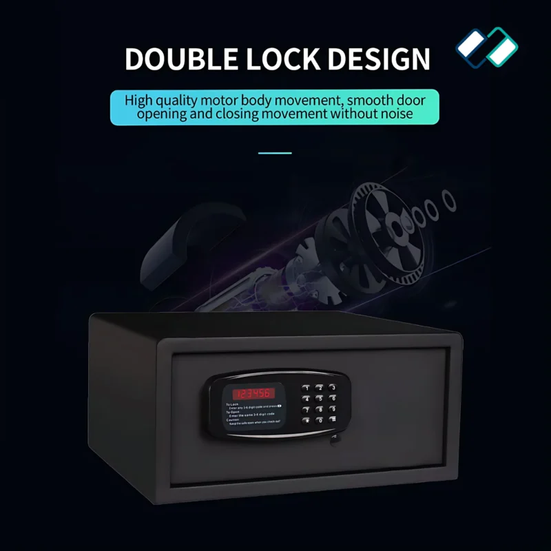 Electric Safe With Automatic Door Opening black color double lock design
