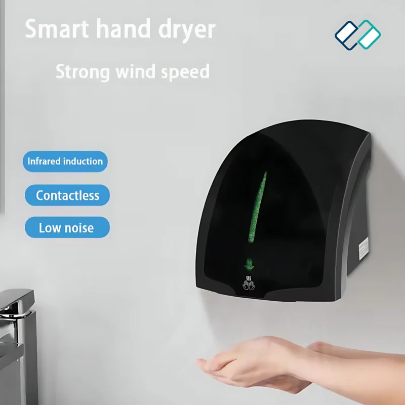 Electric Commercial Hand Dryer Dry, ABS Plastic image black image