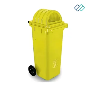 Wheel Waste Bin with Dome Lid 120Ltrs yellow color