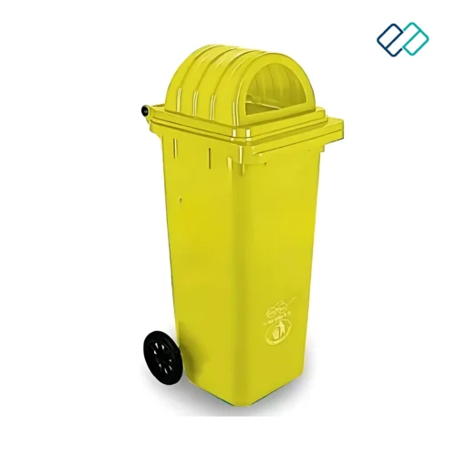Wheel Waste Bin with Dome Lid 120Ltrs yellow color