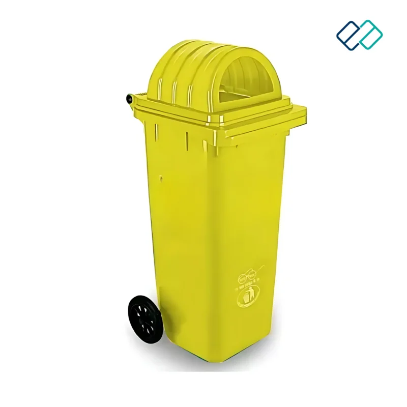 Wheel Waste Bin with Dome Lid 120Ltrs yellow color