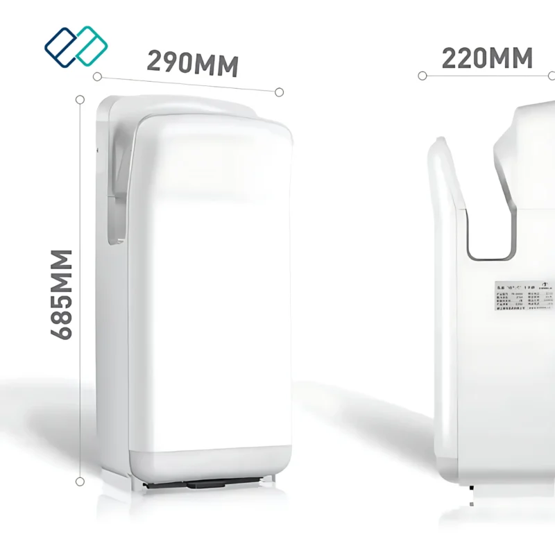 Electrical Sensor Jet Hand Dryer white color dimension
