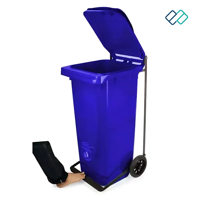 Wheel Waste Bins with Pedal blue color