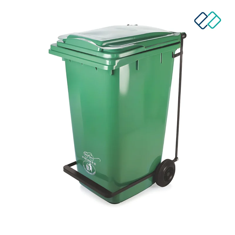 Wheel Waste Bins with Pedal green color