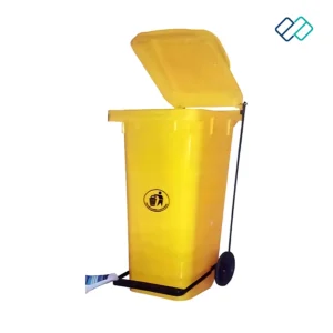 Wheel Waste Bins with Pedal yellow color