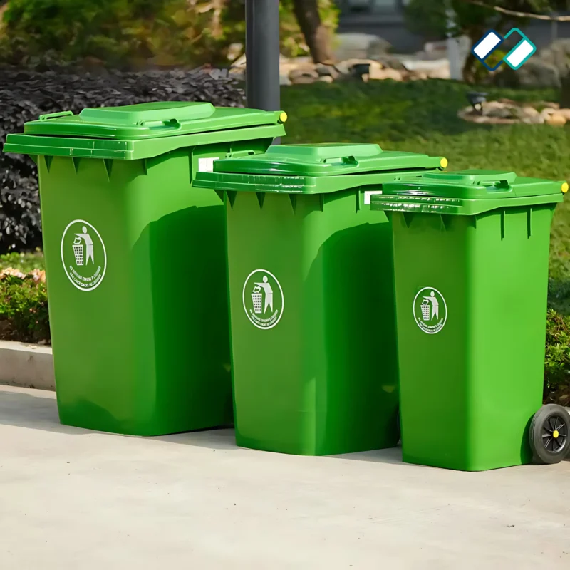 Wheel Waste Dustbin green colour 3 size