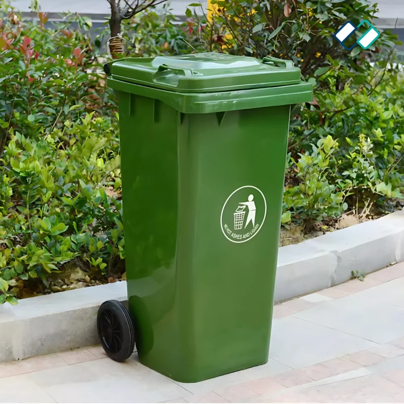 Wheel Waste Dustbin colour green