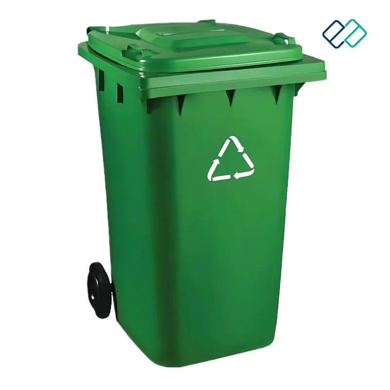 Wheel Waste Dustbin green colour