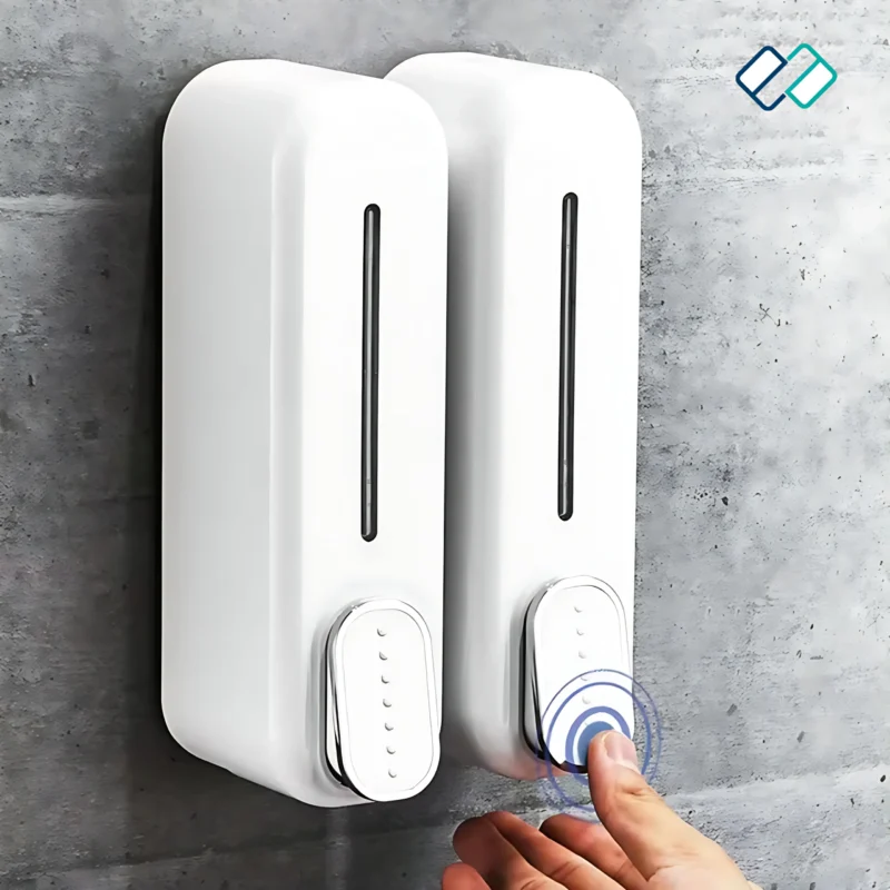 Hand Soap Dispenser Wall Mounted white set of 2