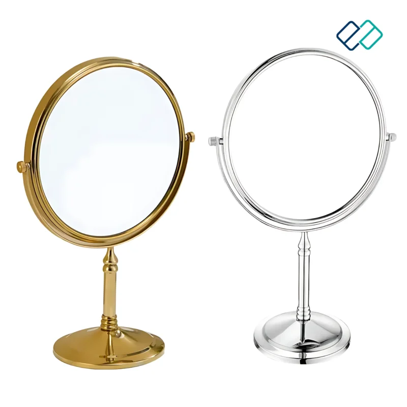 Magnifying Mirror Table Top  silver and golden