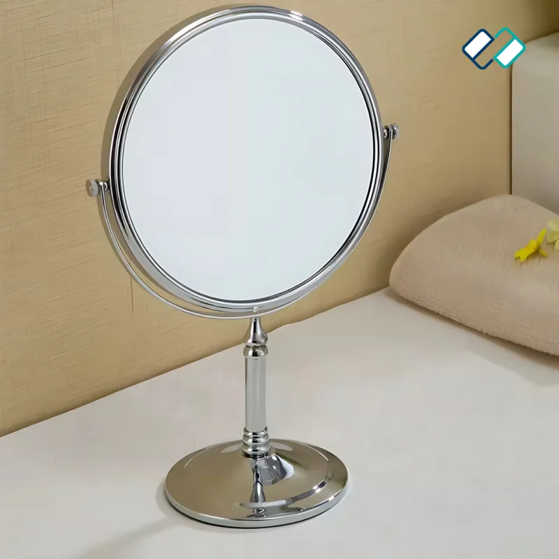 Magnifying Mirror Table Top  silver