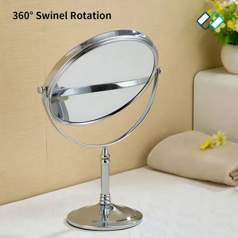 Magnifying Mirror Table Top  silver