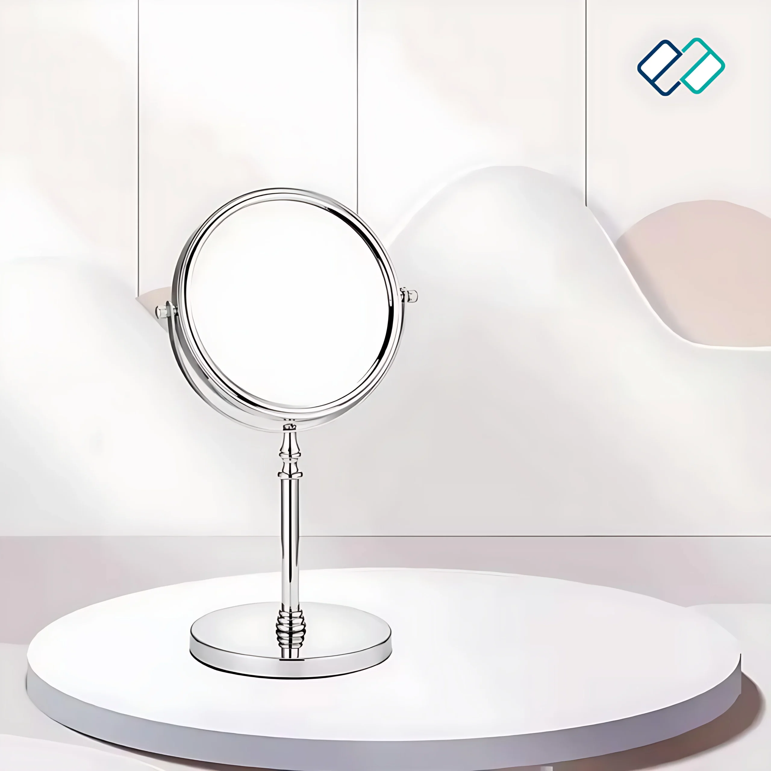 Magnifying Mirror Table Top silver