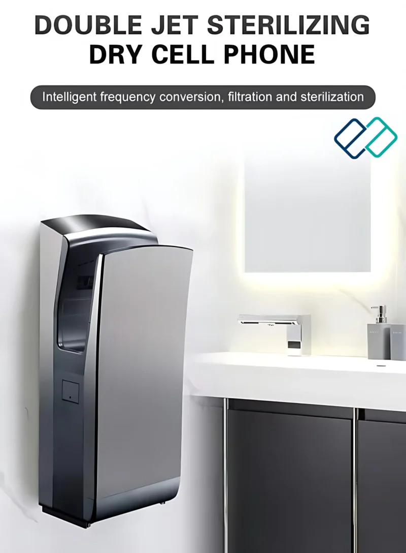 Commercial High-Speed Jet Air Hand Dryer grey color image