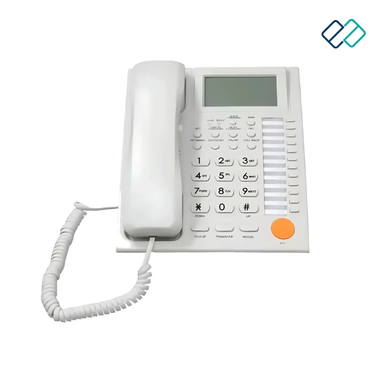 Caller ID Cored Phone white color