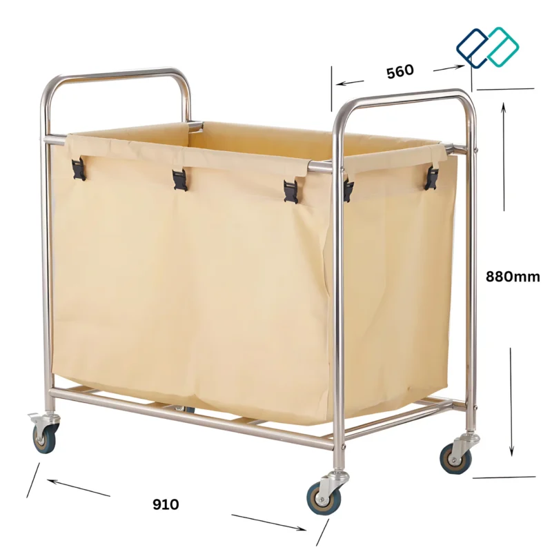 Stainless Steel Linen Trolley - Image 2