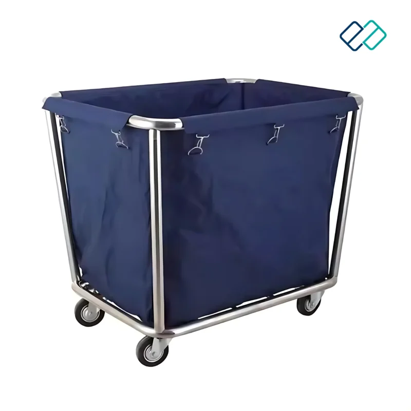 Stainless Steel Linen Trolley Blue