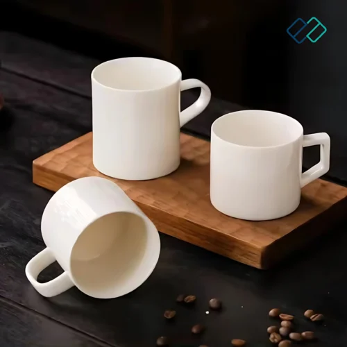 Modern White Bone China Mug