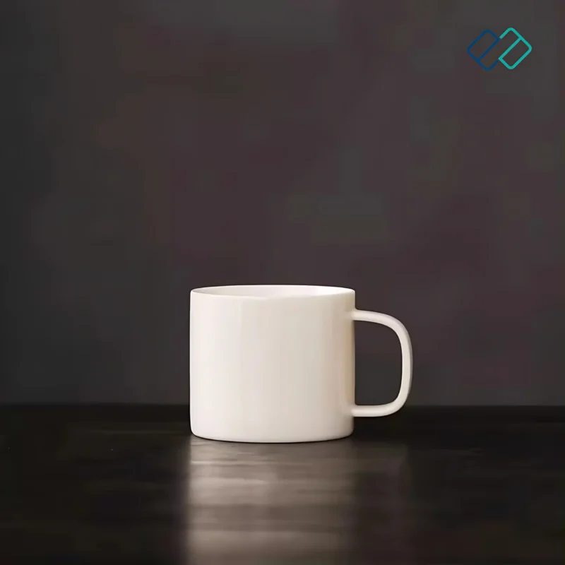 Modern White Bone China Mug