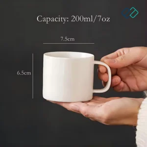 Modern White Bone China Mug dimension