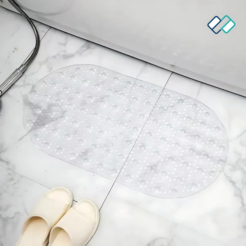 Oval Bubble Anti Slip Bath Shower Mat in bathroom