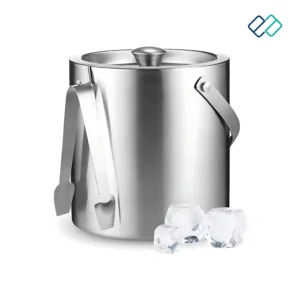 Stainless Steel Ice Bucket with lid and ice